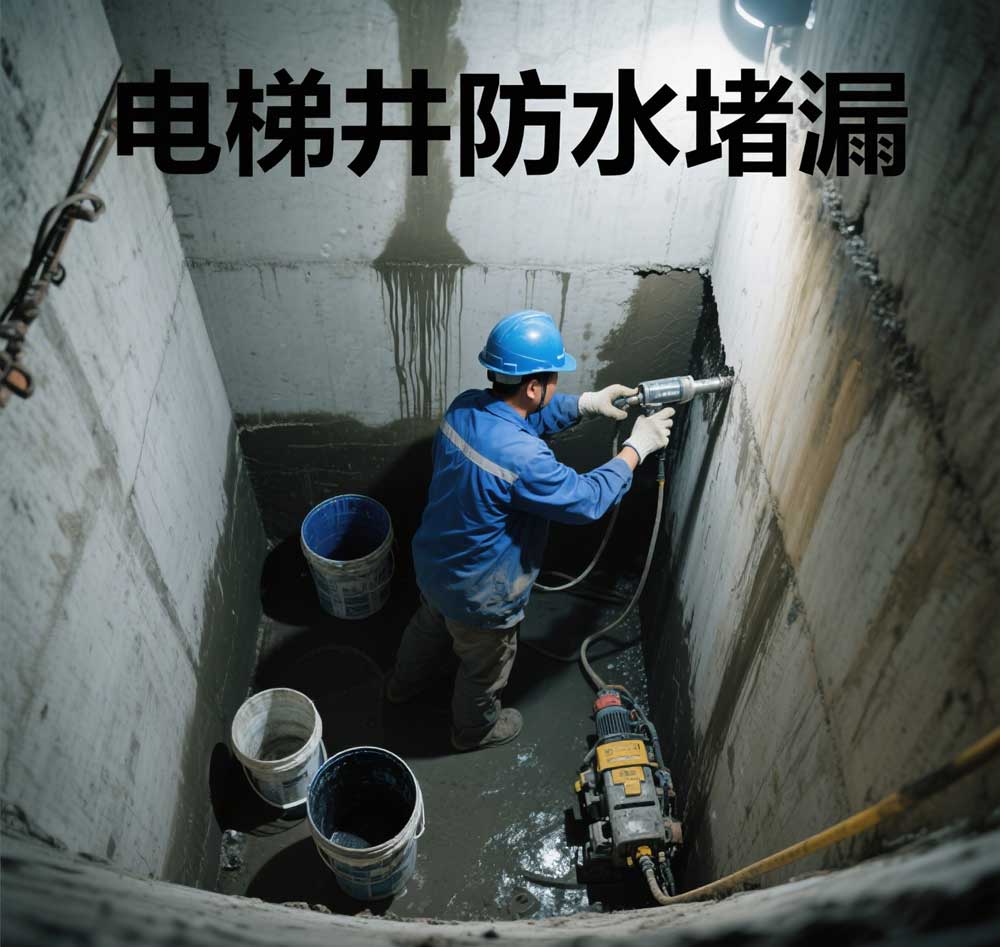 电梯井防水堵漏，杭州转塘专业电梯井漏水维修公司